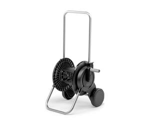 Kärcher HT 2.20 - Set di carrello per tubo flessibile compatto e mobile con base extra larga, manico regolabile in altezza, incluso tubo Karcher da 20 m, nero