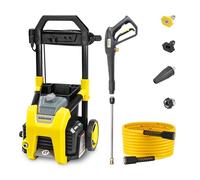 Kärcher Idropulitrice, serbatoio detergente, interruttore a pedale Start/Stop, contenitore di stoccaggio a bordo, 3 ugelli spray, massimo 1,46 GPM - per auto, ponti, terrazze, vialetti e rivestimenti