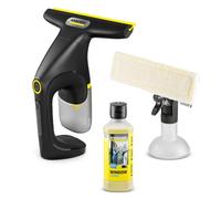 KÄRCHER lavavetri a batteria WV 1 Compact Care Extr Black, autonomia: 25 min, serbatoio dell'acqua sporca: 100 ml, peso: 0,5 kg, flacone spray e panno in microfibra, detergente per vetri (500 ml)