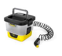 Kärcher Mobile Outdoor Cleaner OC 4, portata: 2 l/min, Peso: 3,1 kg, Serbatoio acqua: 8 L, batteria agli ioni di litio, tubo a spirale, filtro dispositivo, serbatoio dell'acqua rimovibile, bassa