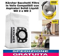 Kärcher Sacchetti Filtro In Vello Compatibil con Aspiratori Solidi Liquidi WD2-3