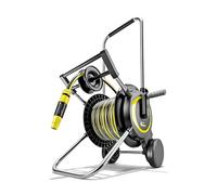 Kärcher Set di carrello per tubi HT 4.20, alta stabilità, connettore per tubo ad angolo, con supporto a siringa, tubo da 20 m e accessori per irrigazione, nero