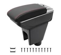 KAERGK Braccioli auto per Chevy Chevrolet Spark 2010-2015 Console centrali per auto Doppio spazio di archiviazione con portabevande Posteriore Utility Box Facile da montare (linea rossa)