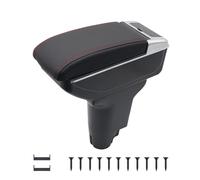 KAERGK Braccioli auto per console centrale Fiat 500 per auto Doppio spazio con portabevande Posteriore Utility Box Facile da montare (deve essere fissato con viti) Linea rossa