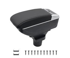 KAERGK Braccioli auto per console centrale Ford Focus 2 Mk1 per auto, doppio spazio con portabevande posteriore, facile da montare (linea nera)