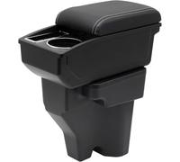 KAERGK Braccioli auto per console centrale Hyundai Venue per auto, doppio spazio con portabevande facile da montare, in pelle nera comoda e resistente (linea bianca)