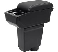 KAERGK Braccioli auto per console centrale Volkswagen Saveiro per auto, doppio spazio con portabevande facile da montare, in pelle nera comoda e resistente (linea bianca)