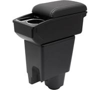 KAERGK Braccioli auto per Fiat Fiorino 2008-2024 Console centrali per auto Doppio spazio di archiviazione con portabevande Facile da montare, comoda e resistente pelle nera (linea bianca)