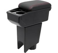 KAERGK Braccioli auto per Fiat Idea 2003 - 2012 Console centrali per auto Doppio spazio con portabevande Facile da montare, comoda e resistente pelle nera (linea rossa)