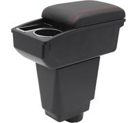 KAERGK Braccioli auto per Fiat Punto 2012 - 2018 Console centrali per auto Doppio spazio con portabevande Facile da montare, comoda e resistente pelle nera (linea rossa)