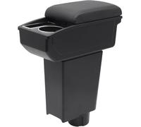 KAERGK Braccioli auto per Ford Fiat Palio console centrale per auto, doppio spazio con portabevande facile da montare, comoda e resistente pelle nera (linea bianca)