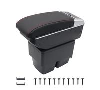 KAERGK Braccioli auto per Ford Fiesta 2009-2017 Console centrali per auto Doppio spazio con portabevande Posteriore Utility Box Facile da montare (linea rossa)