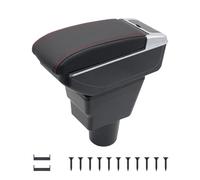 KAERGK Braccioli auto per Hyundai i10 2021-2023 Console centrali per auto Doppio spazio con portabevande Posteriore Utility Box Facile da montare (linea rossa)