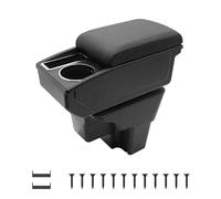 KAERGK Braccioli auto per KIA STONIC Rio 3 2018-2024 Console centrali per auto Doppio spazio con portabevande Facile da montare, comoda e resistente pelle nera (linea nera)