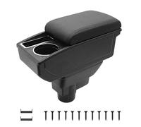 KAERGK Braccioli auto per Opel Corsa D 2006-2014 Console centrali per auto Doppio spazio con portabevande Facile da montare, comoda e resistente pelle nera (linea nera)