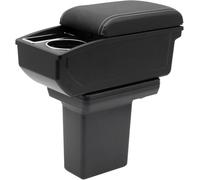 KAERGK Braccioli auto per Opel Mokka 2018-2025 Console centrali per auto Doppio spazio di archiviazione con portabevande Facile da montare, comoda e resistente pelle nera (linea bianca)