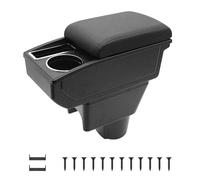 KAERGK Braccioli auto per Renault Dacia Duster I 2010-2015 Console centrali per auto Doppio spazio con portabevande Facile da montare, comoda e resistente pelle nera (linea nera)