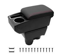 KAERGK Braccioli auto per Renault Dacia Duster II 2018-2023 Console centrali per auto Doppio spazio di archiviazione con portabevande Facile da montare, comoda e resistente pelle nera (linea rossa)