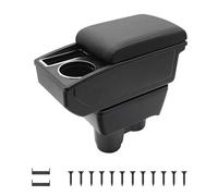 KAERGK Braccioli auto per Renault Dacia Duster II 2018-2023 Console centrali per auto Doppio spazio di archiviazione con portabevande Facile da montare, comoda e resistente pelle nera (linea nera)