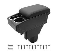 KAERGK Braccioli auto per Suzuki Ignis 2016-2024 Console centrali per auto Doppio spazio con portabevande Facile da montare, comoda e resistente pelle nera (linea nera)