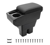 KAERGK Braccioli auto per Suzuki Jimny 2019-2024 Console centrali per auto Doppio spazio con portabevande Facile da montare, comoda e resistente pelle nera (linea nera)