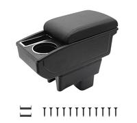 KAERGK Braccioli auto per Suzuki Swift 2005-2024 Console centrali per auto Doppio spazio con portabevande Facile da montare, comoda e resistente pelle nera (linea nera)