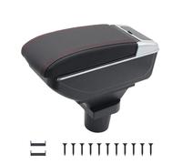 KAERGK Braccioli auto per VW UP 2009-2017 Console centrali per auto Doppio spazio con portabevande Posteriore Utility Box Facile da montare (linea rossa)