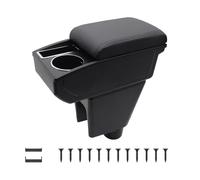 KAERGK Braccioli per auto Chevy Chevrolet Spark 2010-2015 Console centrali per auto Doppio spazio di archiviazione con portabevande Facile da montare, comoda e resistente pelle nera (linea nera)