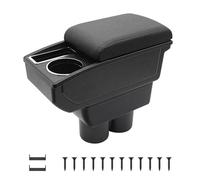 KAERGK Braccioli per auto per Suzuki Jimny 2007-2018 Console centrali per auto Doppio spazio di stoccaggio con portabevande Montaggio facile Pelle comoda e resistente nera (Linea nera)