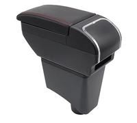 KAERGK Bracciolo a doppio strato per Dacia Sandero steppwey 2010-2015, contenitore portaoggetti con portabicchieri, colore: nero