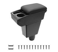 KAERGK Bracciolo per Auto per Renault Dacia Sandero 2 Stepway Logan 2 Console Centrale Dell'auto Doppio Strato di Spazio con Portabicchieri Facile da Montare Pelle Confortevole e Resistente Nero