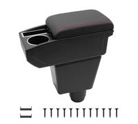 KAERGK Supporti per braccioli auto per Renault Dacia Sandero 2 Stepway Logan 2 Consolle centrale per veicoli Doppio spazio di archiviazione con portabicchieri Montaggio semplice Pelle comoda e