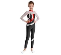 Kaerm Body Intero da Ginnastica Artistica Bambina Ragazza Balletto Leotards Tuta Intera da Pattinaggio Artistico Body Danza Classica Tutina One Piece Romper Dancewear Nero 7-8 anni