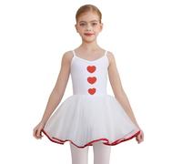 Kaerm Costume Cupido Angelo da Bambina Abito da Messaggero d'Amore Dio dell'Amore Vestito Danza Classica Moderna Jazz Tutu Ballerina Costume Carnevale Halloween Natale Bianco 5-6 anni