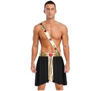 Kaerm Costume da Cupido Uomo Dio dell'Amore Abito Toga Dio Greco Romano Antico Vestito da Eros per San Valentino Tunica Costumi di Carnevale Festa di Halloween Natale Nero S