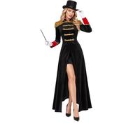 Kaerm Donna Cosplay Per Addestratori Di Leoni Costume Direttrice Di Circo | Maniche Lunghe,Per La Festa Fancy Dress Halloween,Bordatura Frac Lungo Taglio Alto,In Maschera,Discoteca,Pole Dance Club
