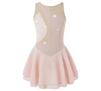 Kaerm Vestito da Pattinaggio Artistico Bambina Abito da Balletto Senza Maniche Vestito Da Danza Moderna Latino Ragazze Vestiti Da Ballerina Abiti Da Ballo Ballet S2 Rosa 13-14 anni