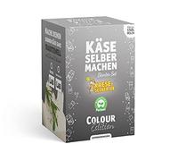 kaese-selber.de Creazione di Formaggio Fai da Te - Starter Set - Colour Edition - Grigio con ricettario e Istruzioni Video (Lingua Italiana Non Garantita) (per Formaggio, Quark e Formaggio Fresco)