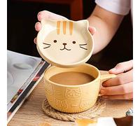 Kafei 300ml giapponese carino tazza creativa testa di gatto in ceramica tazza di caffè kawaii con coperchio casa coppia colazione tazza tazza di latte tazza di acqua tazza di caffè
