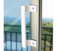 KAFENDA Maniglia in lega di alluminio Porta scorrevole per balcone Maniglia per porta scorrevole Maniglia per porta da giardino Maniglia montata lateralmente con viti di montaggio (White)