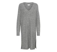 KAFFE Abito da Donna a Maglia a V Rilassato con Maniche Lunghe e Lunghe, Grigio mélange, XS