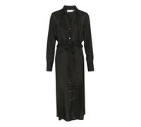 Kaffe Abito da Donna a Maniche Lunghe con Scollo a V Stampato, vestibilità Regolare Vestito, Nero Profondo, 34