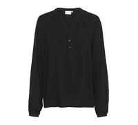 KAFFE Camicia da Donna a V con Maniche Lunghe e Maniche Lunghe, Nero Deep, 38