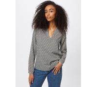 KAFFE Women's Camicia Lunga a Maniche Lunghe, Scollo a V Donna, Black/Chalk Fan Print, 44