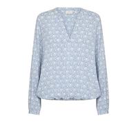 KAFFE Camicia da Donna Loose Fit Long Sleeves V-Notch Neck Printed Top Elastic Hem, Blue/Moonstruck Print, 50