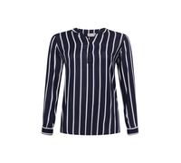 Kaffe Curve Donna Plus Size Shirt Striped Oversize V-Neck Long Sleeves Camicia, Midnight/Chalk Stripe, 58 IT