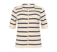 Kaffe Curve - Cardigan a Righe Argento Bianco Blu - - Knitwear - Donna - Bianco - L