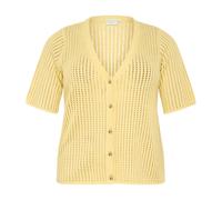 Kaffe Curve - Cardigan con scollo a V e dettaglio a bottoni - - Knitwear - Donna - Giallo - L