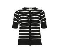 KAFFE CURVE Giacchetta 'KCLizzy' nero / bianco Donna - Abbigliamento - Taglie comode - Pullover e cardigan - Cardigan KAFFE CURVE XL