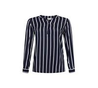 Kaffe Curve Kaffe CurveWomen's Plus Size Shirt Blouse Striped Oversize V-Neck Long Sleeves Camicetta, Darkblue, 46 da Donna